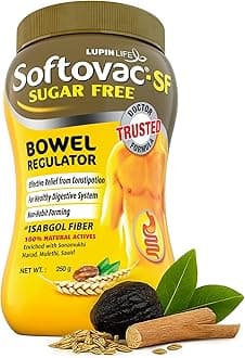 - Softovac Isabgol Fiber Plus+ Formula 250g | Sugar free | Psyllium Husk + Natural Actives | Complete Relief from Constipation, Gentle on Stomach - Natural Bowel Regulator for Adults