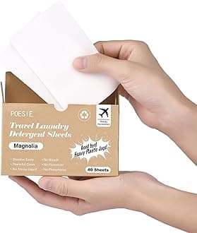 Poesie Magnolia Travel Laundry Detergent Strips 40 Sheets Liquidless Laundry Foam Sheet for Travel Dorm Home