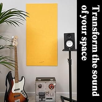 Acoustic Panels, 2 Pack, Large, 46" x 23", Yellow