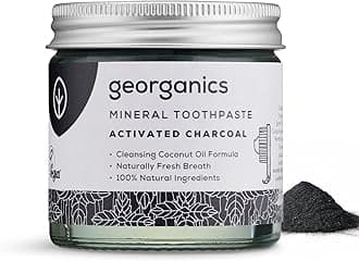 Mineral Toothpaste - Fluoride, SLS & Glycerine Free - Activated Charcoal Non-Foaming Natural Toothpaste with Virgin Coconut Oil - Certified Cosmos Organic, Vegan and Cruelty-Free - 60ml