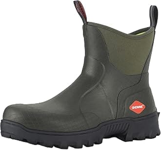 ShowaveMen's Short Rubber Boots Waterproof Rain Boots Insulated Working Booties with Comfortable Sports Sole