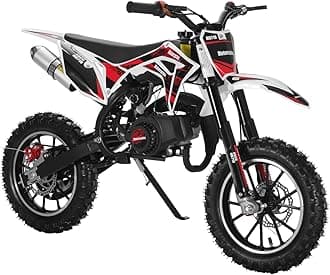 50cc Dirt Bike for Adults & Kids-Kids Dirt Bike 2-Stroke Gas Powered Off Road Motorcycle Mini Bikes with Speeds up to 40 MPH for Uphill and Off-Road Conditions Pull Start ﻿ Black