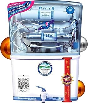 Aqua Grand RO Domestic Water Purifier (RO+ LED UV+ ORC COPPER+ HIGH TDS MEMBRANE+ TDS CONTROL) Fully Automatic, Best For Home/Office Purpose | 20 LPH | 12 Liter Storage