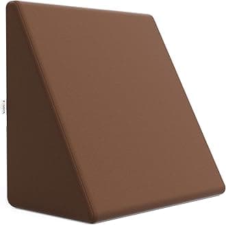 FOVERA Wedge Pillow Memory Foam | 2 Years Warranty | Orthopedic Wedge Cushion for Back Support, Sleeping, Leg Elevator, Pregnancy, GERD, Anti Snoring (Brown, 18 x 17.5 x 11 Inch)