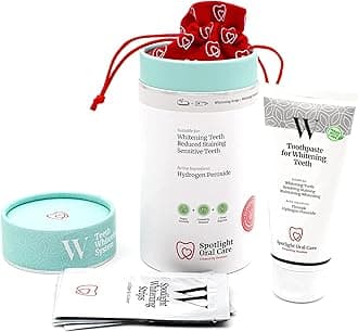 Spotlight Oral Care Teeth Whitening Strips | Gently Whitens Teeth Gradually & Safely | Active Ingredients Including Hydrogen Peroxide | Full 14-Day Course of Strips & 100 mL Whitening Toothpaste