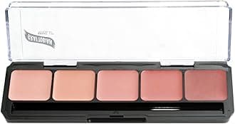 Graftobian HD Glamour Crème Foundation Palette (Blush) - High Definition 5 Color Makeup Palette, Cream Based Foundation Pink and Red Blush Palette for Cheeks, Full Coverage - For All Skin Shades