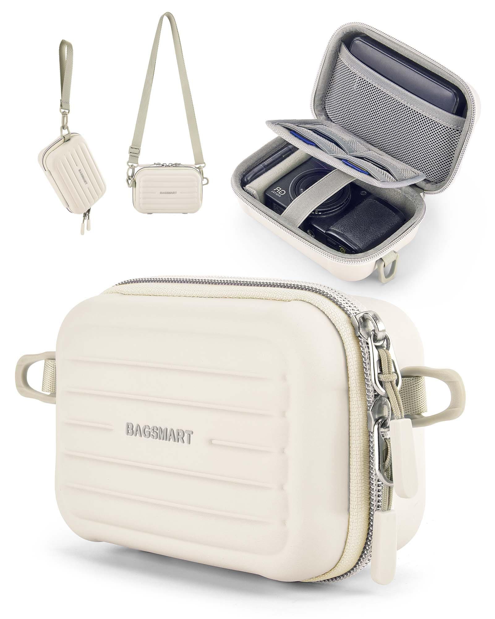 Digital Camera Case, Waterproof & Protective Small Camera Bag with 2 Carrying Ways, Lightweight Camera Sling Bag for Canon PowerShot ELPH 180/190 / Sony DSCW800/DSCW830 - Beige