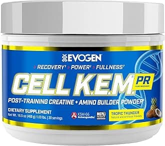 Cell K.E.M. PR V.2 Reformulated- Post Workout Recovery Powder & Muscle Builder | Creatine Monohydrate, BCAA Powder, EAAs | Recovery, Strength & Fullness | Tropic Thunder | 30 Servings