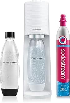 sodastreamTERRA Sparkling Water Maker, Easy To Use Carbonated Water Machine, 1L BPA-Free Bottle, 1 x Quick Connect CO2 Cylinder Makes 60L, Replace Single-Use Plastic, Mix with Pepsi Syrups, White