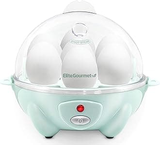 Elite Gourmet Easy Electric 7 Egg Capacity Soft, Medium, Hard-Boiled Cooker Poacher, Scrambled, Omelet Maker with Auto Shut-Off and Buzzer, BPA Free