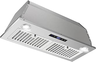 Range Hood Insert 30 inch, Built in Kitchen Hood 600CFM, Stainless Steel Stove Hood w/Front Touch Control, Ducted/Ductless Convertible Vent Hood, Delay Shut Down and Baffle Filters