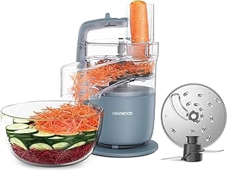 MultiPro Go FDP22.000GY, Food Processor for Chopping, Slicing, Grating & Dough Kneading, 1.3 Liter Bowl, Knife Blade, 4 mm Slicing/Grating Disc, 650 W, Storm Blue