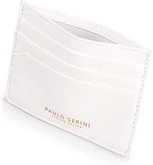PAULO SERINIUnisex Card Holder with 6 Card Slots and Compartment for Banknotes and Coins Elegant Credit Card Holder Made of Soft Vegan Leather