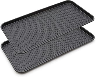 2 Pack Large Multifunctional Tray Mat Washable Indoor or Outdoor Tray Mat for Shoes Boots Plants Pots Paint Tins Pet Bowls Car Storage, 30 x 15 x 1.2 Inches
