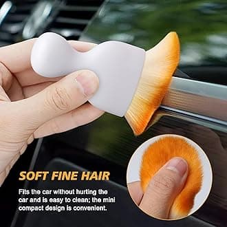 Ouzorp Car Interior Dust Brush, Car Detailing Brush, Soft Bristles Detailing Brush Dusting Tool for Automotive Dashboard, Air Conditioner Vents, Leather, Computer,Scratch Free(White)
