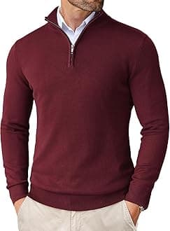 DENIMHOLIC Men High Neck Zipper Full Sleeve Cotton Knitted Winter Sweater for Men