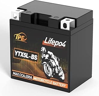 12 Volt Lithium Motorcycle Battery Powersport Battery LiFePO4 Engine Start Battery 3AH 250CCA with BMS 4000+Life Cycles YTX5L-BS