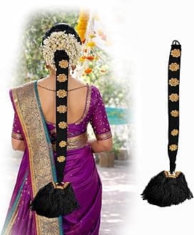 VAMA FASHIONS Traditional Bharatanatyam Savaram Jada Billalu Kuchipudi Kunjalam Ready hair jadai Wedding jewellery for Women & Girls