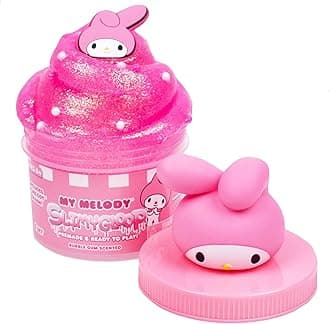 My Melody SLIMYGLOOP Jar, 8 oz Bubblegum Scented Pink Slime, Includes Beads & My Melody Charm, Sanrio Stuff, Hello Kitty Slime, Slime Kit, Hello Kitty Merch, Sanrio Slimes