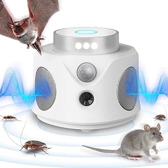 Ultrasonic Repellent for Rodent, 360° Mice Repellent Indoor Rat Deterrent Get Rid of Mice with LED Lights, Pest Control Squirrel Repeller for Attic Houses Barns Garage Basement RV