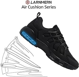 LARNMERN Non Slip Work Shoes for Men Air Cushion Sneakers Zapatos Restaurante Trabajo Casual Walking Chef Kitchen Wide Width
