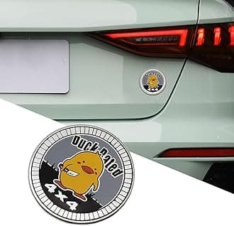 3D Car Badges Emblems, Duck Rated Emblem, 4 x 4 Metal Automotive Badge, Round Emblem Decals, Exterior Emblems Badge Compatible with Jeep Wrangler Vehicles Trucks SUV (Duck Rated)