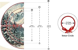 365CUSGIFTS Christmas Nature Christmas Tree Skirt by Leo Walker Red Xmas Tree Ornaments for White Soft Plush Christmas Tree Mat with Snowy Pattern for Decorations Holiday Party 48 inches