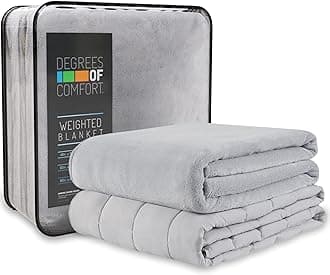 Weighted Blanket 20 lbs Queen Size, Heavy Blankets for Adult, 1 x Cozy Heat Warm Minky Plush Washable Removable Covers Included, Heating & Cooling,Micro Glass Beads, 60x80 Grey