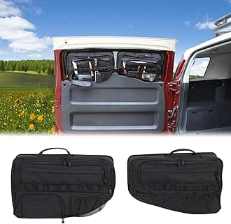 Aunginsy Tailgate Storage Bag Compatible with Toyota FJ Cruiser 2007-2024 Car Rear Tailgate Trunk Organizer Back Door Panel Storage Pockets Box Multi-Compartment Oxford Cloth Expansion Accessories