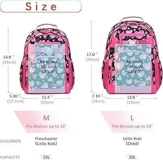 Cute Small Little Kids Heart Backpack Kindergarten Preschool Backpacks for Girls Ages 2-4-6 (Pink Heart)