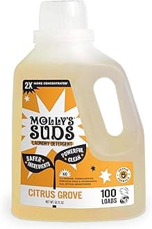 - Molly's Suds Liquid Laundry Detergent | Clean Laundry Detergent Soap for Sensitive Skin | 2x Concentrated, High Efficiency (HE) | Citrus Grove - 100 Loads