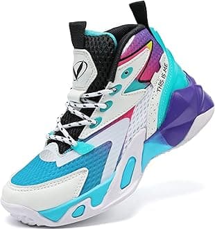 VITUOFLY Kids Basketball Shoes Boys Air Cushion Sneakers Girls Mid Top School Hoops Shoes Non-Slip Outdoor Sports Running Gym Comfortable Durable Little Kid/Big Kid