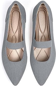 Women's Flats Shoes Pointed Toe Knit Washable Ballet Comfortable Dressy Mary Jane Flat