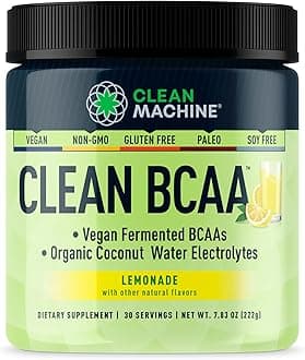 BCAA - 2:1:1 Food Sourced Vegan BCAAs Powder & Coconut Water Electrolytes Recovery & Amino Energy Supplement - Award Winning Vegan Amino Acid Supplement - Lemonade - 222g