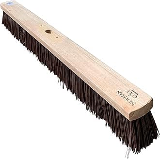 Newman and Cole 36” Wide Broom Outdoor, Extra-Large Heavy Duty Broom Sweeping Brush for Big Yards and Industrial Cleaning (36” Synthetic Poly Siff Broom Head Only)…