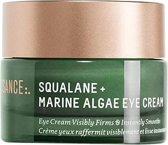BIOSSANCE Squalane and Marine Algae Eye Cream - Anti-Aging Under Eye Cream for Fine Lines, Wrinkles, and Puffiness - Hydrating & Lifting Formula with Hyaluronic Acid and Paracress Extract - 0.5 Ounce