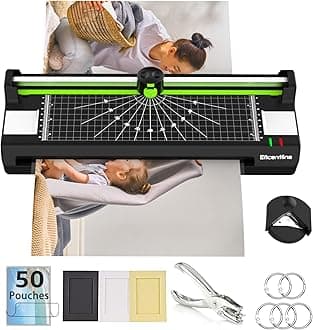 Laminator Machine for A3/A4/A6, Thermal Laminating Machine for Home Office School Use with 50 Pouches, Paper Trimmer and Corner Rounder (Green)