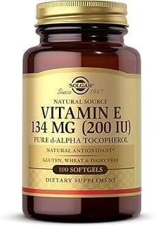 Solgar Vitamin E 200 IU Alpha, 100 Softgels - Antioxidant, Healthy Aging, Healthy Skin, Immune System Support - Natural Source Vitamin E - Gluten Free, Dairy Free - 100 Servings