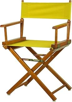 Director's Chair ,Honey Oak Frame/Yellow Canvas,18" - Classic Height