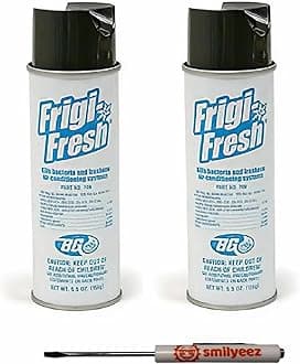 Smilyeez Listing for BG Frigi-Fresh Automotive Air Conditioning Cleaner and Freshener Spray (5.5 oz.) PN 708 (2 Cans) - Eliminate Odors - with Pocket Screwdriver