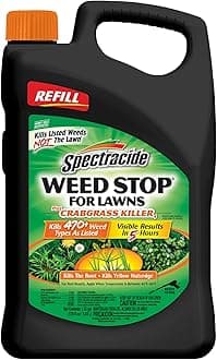 Weed Stop For Lawns Plus Crabgrass Killer AccuShot Refill, 1.33 Gallons, Kills More Than 470 Types Of Weeds As Listed Including Dandelion, Chickweed, Clover, Crabgrass And Yellow Nutsedge