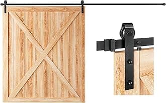 12ft Classic Rustic Sliding Barn Door Hardware For Wide Opening and Two Openings(12ft Single Door Kit)