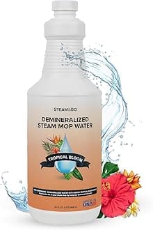 Steam and Go Scented Tropical Bloom Demineralised Multi-Surface Water Floor Cleaner Compatible with Any Steam Mop 900ml