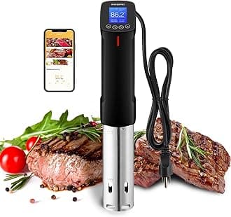 WIFI Sous Vide Cooker ISV-100W, 1000 Watts Sous Vide Machine Immersion Circulator with 14 Preset Recipes on APP & Calibration Function, Thermal Immersion, Fast-Heating with Timer