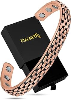 MagnetRX Pure Copper Magnetic Bracelet - Magnetic Copper Bracelets for Men - Adjustable Cuff + Gift Box