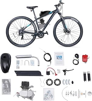 100cc 2 Stroke Bike Engine Kit Bicycle Motor Kit 36 Tooth Sprocket Gasoline Motorized Bike Motor Kit for 26" 28" Bicycle