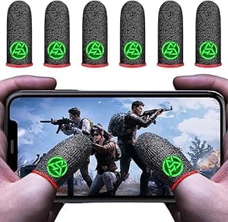 Gaming Finger Sleeves, High-Sensitive Anti-Sweat Touchscreen Game Thumb Gloves, Mobile Gamer Finger Cover Cots for PUBG/Knives Out/Rules of Survival