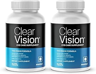 Medzzi Clear Vision Eye Health+ with Lutein, Zeaxanthin 60 Veg Tablets (Pack Of 2) | Supports Healthy Vision | Reduces Digital Eye Strain