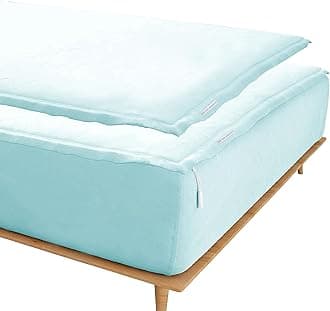 Zip On Sheets™ Zipper Fitted Sheet King Size - Upto 16” Inch Deep Pockets - Includes 1 Fitted Sheet Base & 2 Zip-On Sheets - Easy to Use, Sateen Cotton 500 TC Fitted Sheet - Aqua Blue