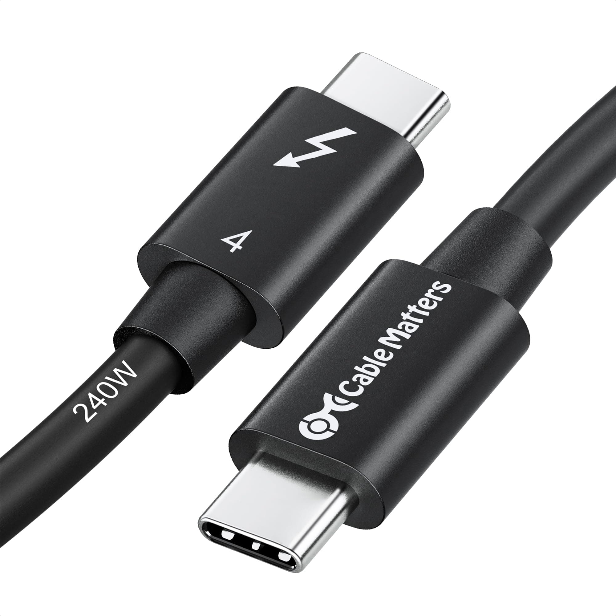 Cable Matters [Intel Certified] 40Gbps Thunderbolt 4 Cable 1 m with 8K Video and 240W Charging - 1m - Backwards Compatible with USB4 Thunderbolt 3 Cable and USB C